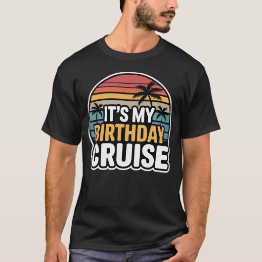 誕生日クルーズ リトロ サンセット Tシャツ (正面)
