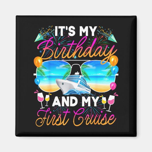 誕生日クルーズ 誕生日お祝いTシャツ マグネット (正面)