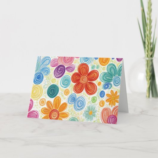 誕生日クレヨンドールデイジーデザイン カード (正面)