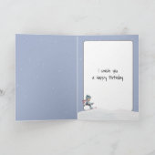 誕生日クロスカントリースキーヤーウォーターカラー シーズンカード (内部)