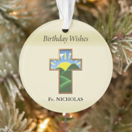 誕生日クロス司祭パーソナライズされた オーナメント