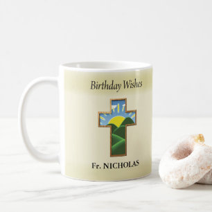 誕生日クロス司祭パーソナライズされた コーヒーマグカップ