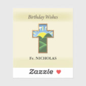 誕生日クロス司祭パーソナライズされた シール (シート)