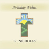 誕生日クロス司祭パーソナライズされた シール (正面)