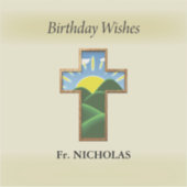 誕生日クロス司祭パーソナライズされた シール (正面)