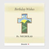 誕生日クロス司祭パーソナライズされた シール (シート)