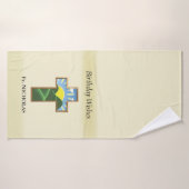 誕生日クロス司祭パーソナライズされた バスタオル (バスタオル)