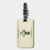 誕生日クロス司祭パーソナライズされた ラゲッジタグ (正面縦)