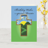 誕生日クロス司祭 カード (黄色い花)