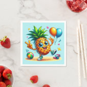 誕生日クールビーチパイナップルパーティー スタンダードカクテルナプキン (インサイチュ)