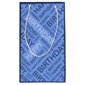誕生日クールブルース名前をカスタムする スモールペーパーバッグ (裏面)