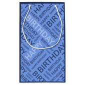 誕生日クールブルース名前をカスタムする スモールペーパーバッグ (裏面)