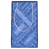 誕生日クールブルース名前をカスタムする スモールペーパーバッグ (正面)