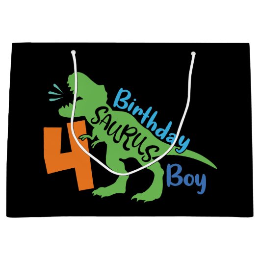 誕生日クール恐竜4th大抱き枕 ラージペーパーバッグ (正面)