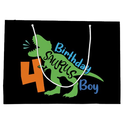 誕生日クール恐竜4th大抱き枕 ラージペーパーバッグ (裏面)