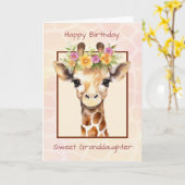 誕生日グランドドータースイートサファリジャングルキリン カード (黄色い花)