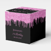 誕生日グリッターブラックピンクグリッター乾燥 フェイバーボックス (正面サイド)