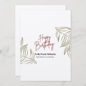 誕生日グリーティングカードあなたの愛する人のための。 招待状 (正面/裏面)