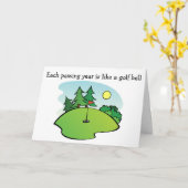 誕生日グリーティングカードゴルフ。 カード (黄色い花)