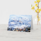 誕生日グリーティングカードブルーウェーブ カード (黄色い花)