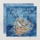 誕生日グリーティングカード喜びの波を願う! シーズンカード (正面/裏面)