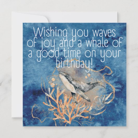 誕生日グリーティングカード喜びの波を願う! シーズンカード (正面)