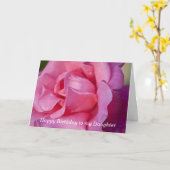 誕生日グリーティングカード娘_ピンクローズ カード (黄色い花)