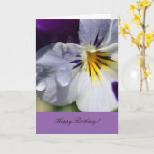 誕生日グリーティングカード（パンジー花付） カード (黄色い花)