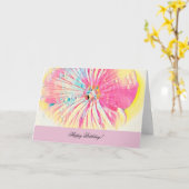 誕生日グリーティングカード（ペチュニアとウォータードロップ） カード (黄色い花)