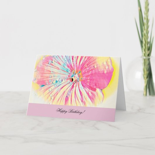 誕生日グリーティングカード（ペチュニアとウォータードロップ） カード (正面)