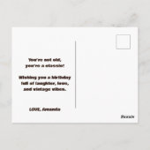 誕生日グリーティングユーモアレトロヴィンテージテレビ ポストカード (裏面)