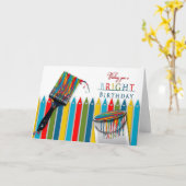 誕生日グリーティング – BRIGHT – コンセプト/ペイントブラシ カード (黄色い花)