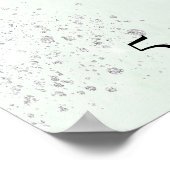 誕生日グリーンシルバーフローラフォトウェルカム ポスター (角)