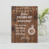 誕生日グループパーティーBBQウッド折り畳みカード招待状 招待状 (スタンド正面)