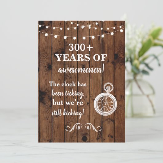 誕生日グループパーティーBBQウッド折り畳みカード招待状 招待状 (スタンド正面)