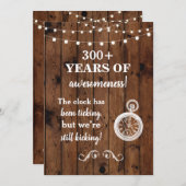 誕生日グループパーティーBBQウッド折り畳みカード招待状 招待状 (正面/裏面)