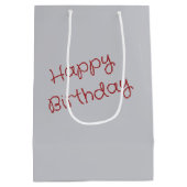 誕生日グレイのタンポポ付きマウス ミディアムペーパーバッグ (裏面)