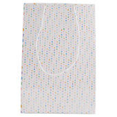 誕生日グレーのドット上のマウス ミディアムペーパーバッグ (裏面)