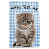 誕生日グレーキットンオンジンガム ミディアムペーパーバッグ (正面)