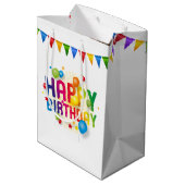 誕生日グレーキットンオンホワイト ミディアムペーパーバッグ (裏面アングル)