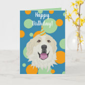 誕生日グレートピレニーズマウンテンドッグ カード (黄色い花)
