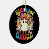 誕生日グールフローラ幽霊キッドガールグルーヴィーハロー セラミックオーナメント (右)