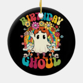 誕生日グールフローラ幽霊キッドガールグルーヴィーハロー セラミックオーナメント (裏面)