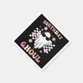 誕生日グール幽霊ハロウィングルーヴィレトロ スタンダードカクテルナプキン (角)