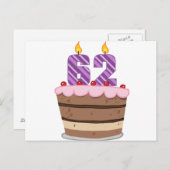 誕生日ケーキで62歳 ポストカード (正面/裏面)