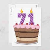 誕生日ケーキで71歳 ポストカード (正面/裏面)