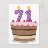 誕生日ケーキで71歳 ポストカード (正面)