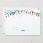 誕生日ケーキとバナー 招待状 (裏面)