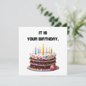 誕生日ケーキのキャンドル オーダーメイド  カスタマイズ 誕生日をお祝い 招待状 (スタンド正面)