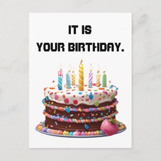 誕生日ケーキのキャンドル オーダーメイド 個別 記念日祝い ポストカード (正面)